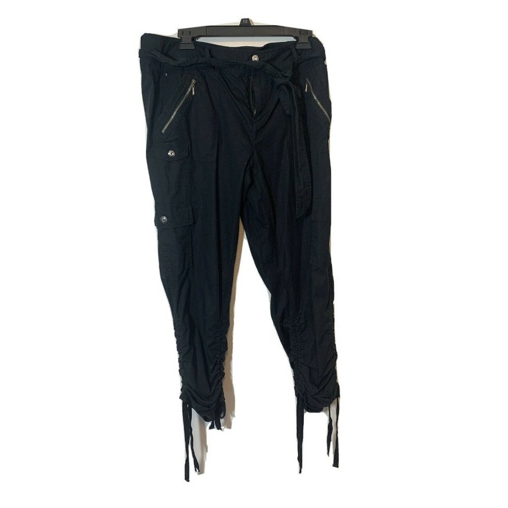 Pants capris INC International Concept Size 12 Black pocket & zipper comfortable